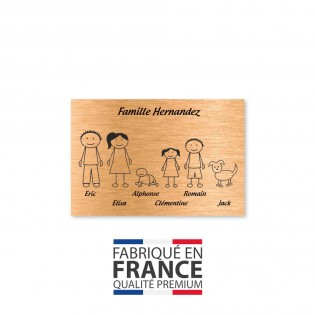 Plaque de maison Family personnalisée avec 6 membres pour boite aux lettres - Format 12x8 cm - Couleur cuivre