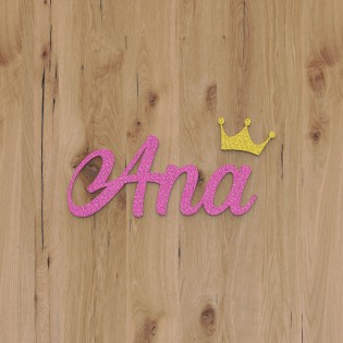 First name door plaque to personalize pink color with glitter - Bedroom door decoration, birthday, birth