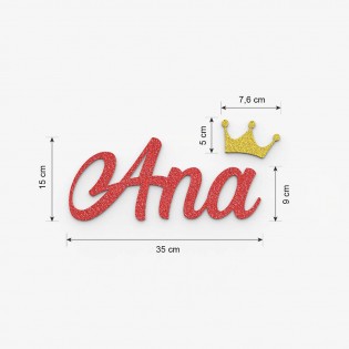 First name door plaque to personalize red color with glitter - Bedroom door decoration, birthday, birth