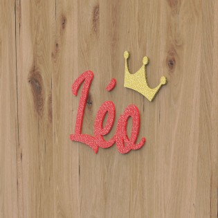 Plaque de porte prénom à personnaliser couleur rouge à paillettes - Décoration porte de chambre, anniversaire, naissance