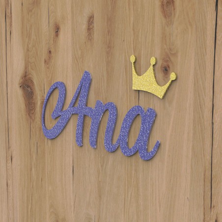 Plaque de porte prénom à personnaliser couleur bleue à paillettes - Décoration porte de chambre, anniversaire, naissance