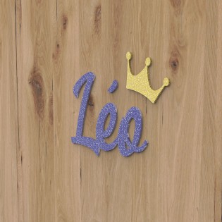Plaque de porte prénom à personnaliser couleur bleue à paillettes - Décoration porte de chambre, anniversaire, naissance