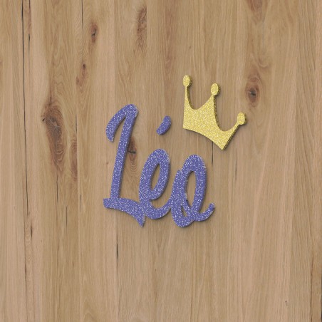 Plaque de porte prénom à personnaliser couleur bleue à paillettes - Décoration porte de chambre, anniversaire, naissance