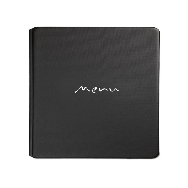 Protège-Menu Risto A4 Noir – Porte-Carte Restaurant Élégant En PVC Résistant, Format A4, Fabriqué En Italie