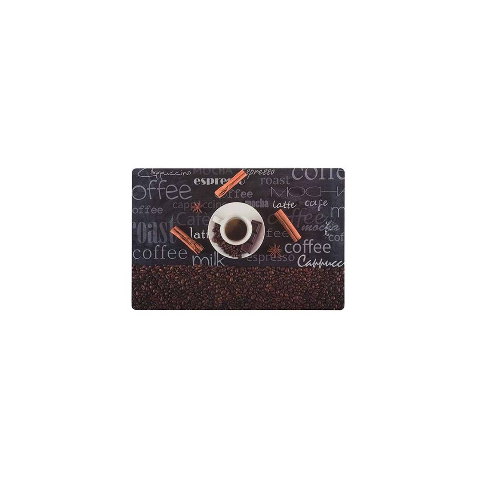 Lot de 4 sets de table petit-déjeuner cuisine modèle gourmand café - Set de table rectangle 45 x 30 cm