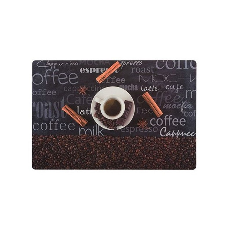 Lot de 4 sets de table petit-déjeuner cuisine modèle gourmand café - Set de table rectangle 45 x 30 cm