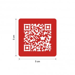 Menu sans contact pictogramme carré QR Code pour présentation menu hôtel restaurant - Couleur rouge