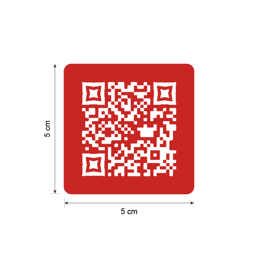 Menu sans contact pictogramme carré QR Code pour présentation menu hôtel restaurant - Couleur rouge