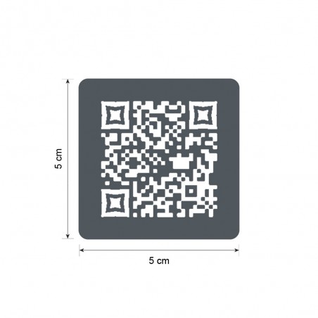 Menu sans contact pictogramme carré QR Code pour présentation menu hôtel restaurant - Couleur gris