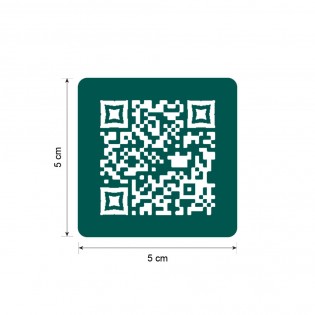Menu sans contact pictogramme carré QR Code pour présentation menu hôtel restaurant - Couleur vert foncé