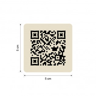 Menu sans contact pictogramme carré QR Code pour présentation menu hôtel restaurant - Couleur beige