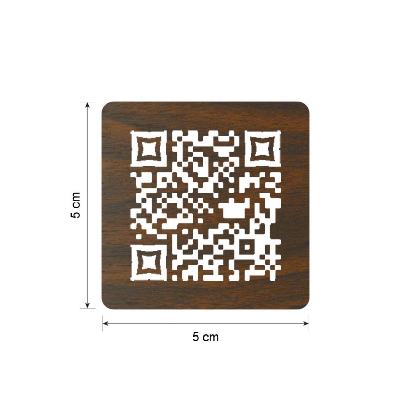 Menu sans contact pictogramme carré QR Code pour présentation menu hôtel restaurant - Couleur effet bois foncé Menu sans contact pictogramme carré QR Code pour présentation menu hôtel restaurant - Couleur effet bois foncé