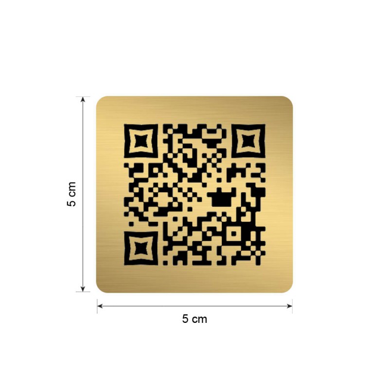 Menu sans contact pictogramme carré QR Code pour présentation menu hôtel restaurant - Couleur or brossé Menu sans contact pictogramme carré QR Code pour présentation menu hôtel restaurant - Couleur or brossé