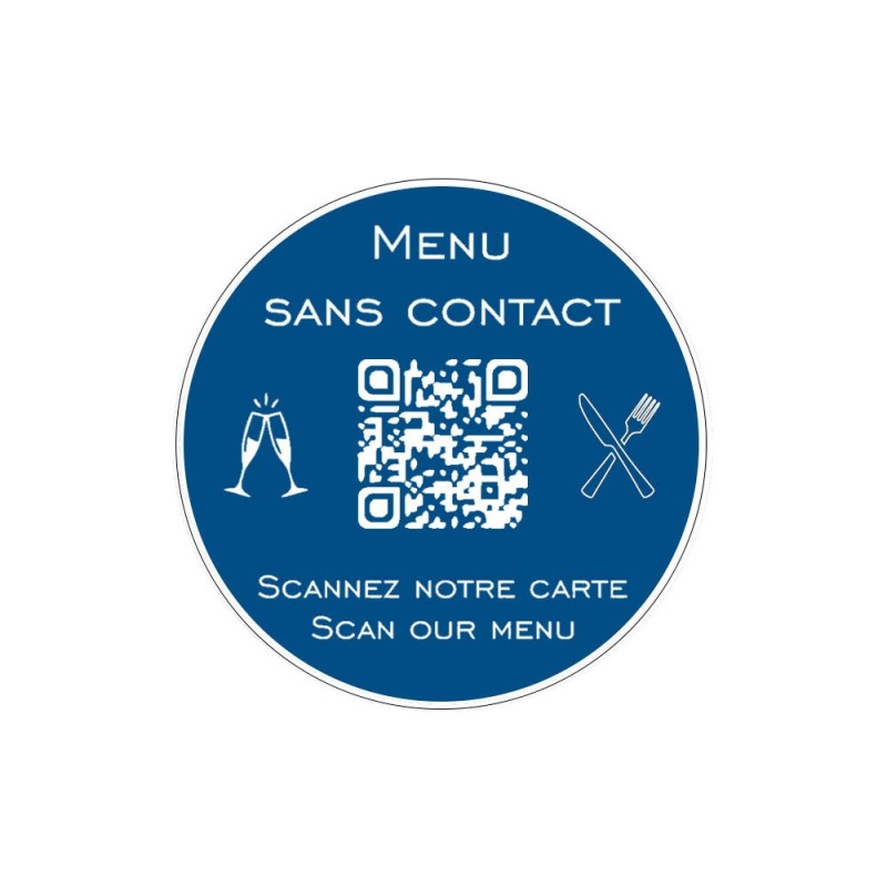 Decoho - Menu Sans Contact Pctogramme Carré QR Code - Effet Bos Foncé