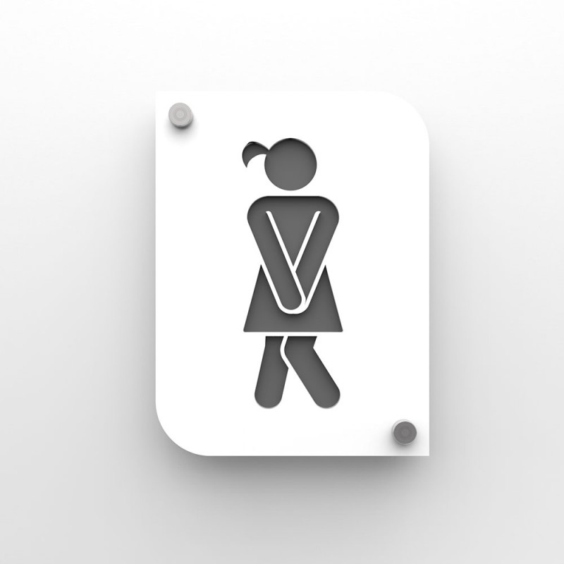 Men Pour homme et femme blanc Panneau de porte en acrylique pour toilettes et toilettes 