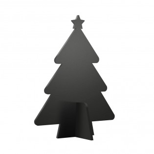 Ardoise de table silhouette 3D noire modèle Sapin de Noël + 3 feutres-craie - Décoration Noël ardoise restaurant