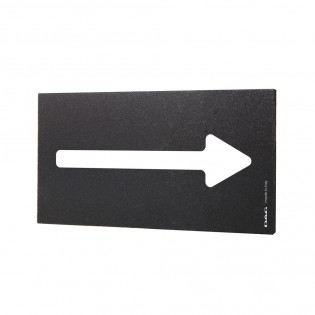 Plaque de porte Flèche 8 x 15 cm - Signalétique noir/ blanc design pour lieux publics