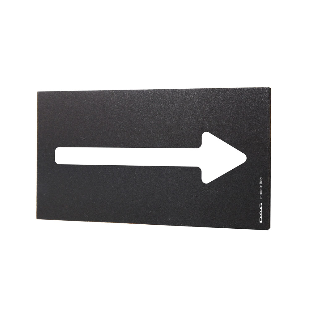 Plaque de porte Flèche 8 x 15 cm - Signalétique noir/ blanc design pour lieux publics