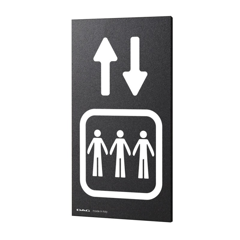 Plaque de porte Ascenseur 8 x 15 cm - Signalétique noir/ blanc design pour lieux publics Plaque de porte Ascenseur 8 x 15 cm - Signalétique noir/ blanc design pour lieux publics