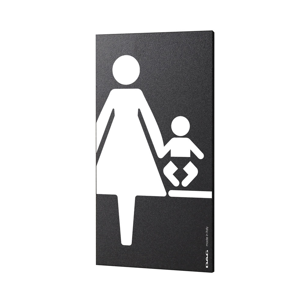 Plaque de porte adhésive Nuserie 8 x 15 cm - Signalétique noir/ blanc design pour lieux publics