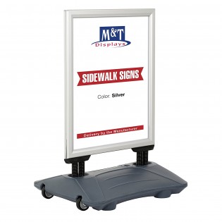 Stop trottoir extérieur WIND PRO couleur Alu format A0 (84,1 x 118,9 cm) - Panneau d'affichage extérieur