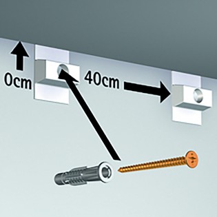 Pack Eco 10 mètres de cimaise Click Rail couleur Blanc laqué (RAL9010) - Solution suspension cadres et tableaux