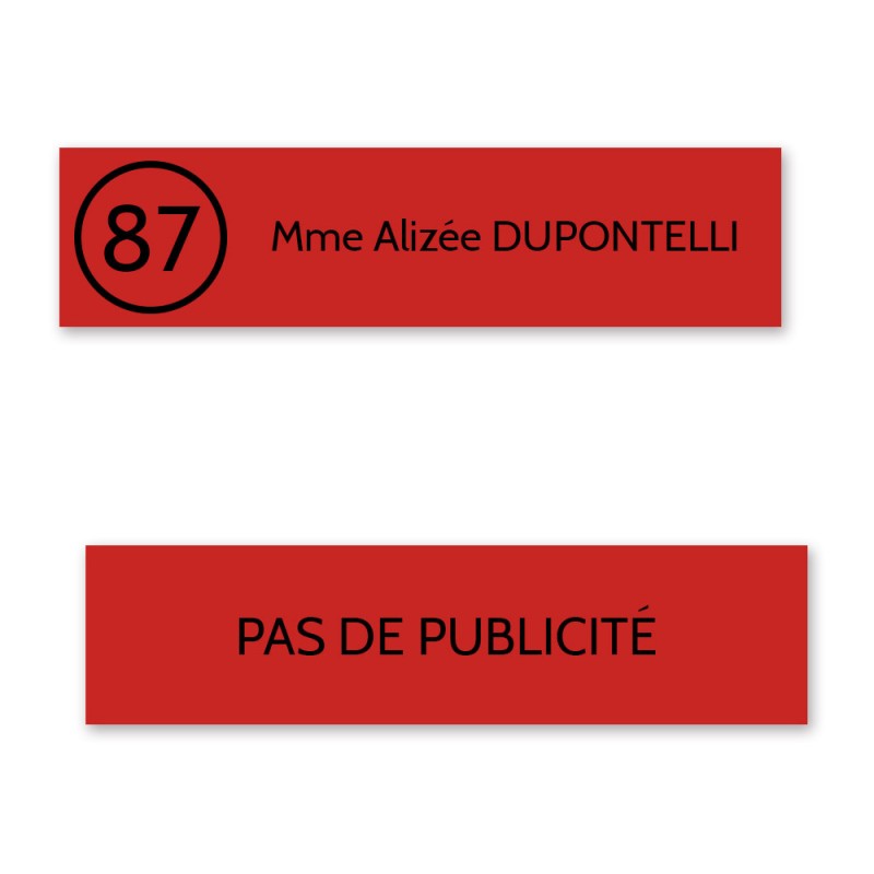 2 Plaques porte-noms boite aux lettres Decayeux (100 x 25 mm) 1