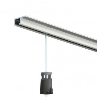 Pack 10 mètres cimaise Top Rail couleur Aluminium anodisé - Cimaise rail plafond pour suspension cadres et tableaux
