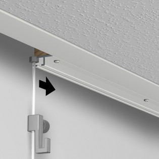 Pack 4 mètres cimaise Top Rail couleur Blanc - Cimaise rail plafond pour suspension cadres et tableaux