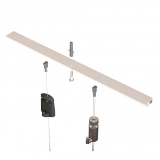 Pack 4 mètres cimaise Top Rail couleur Noir - Cimaise rail plafond pour suspension cadres et tableaux