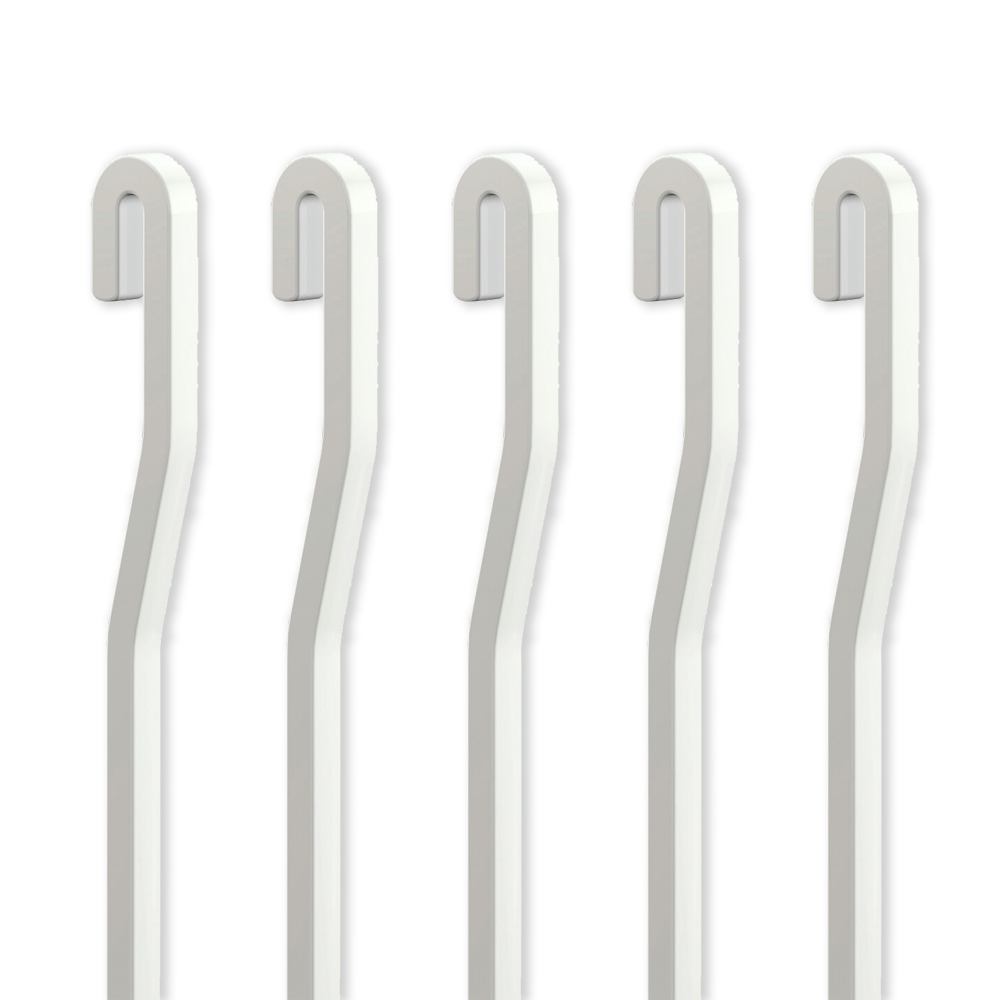 Pack 5 stems white ALU 4 x 4 mm in S for chair rail