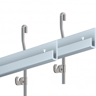 Pack 100 mètres cimaise Classic + Gallery couleur Aluminium - Solution d'accrochage pour décoration murale lourde