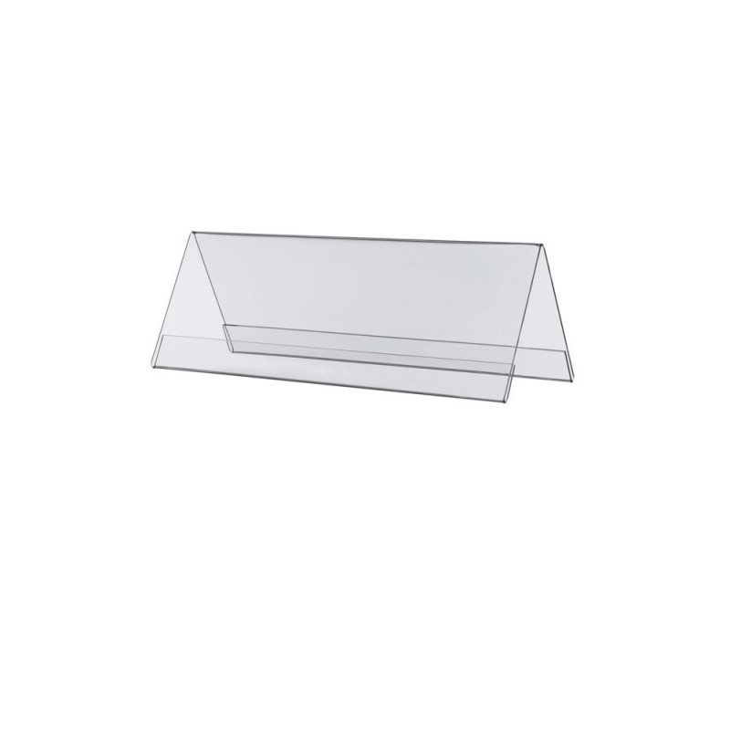 10 Chevalets porte-nom double face en plexiglass - 10 x 4 cm