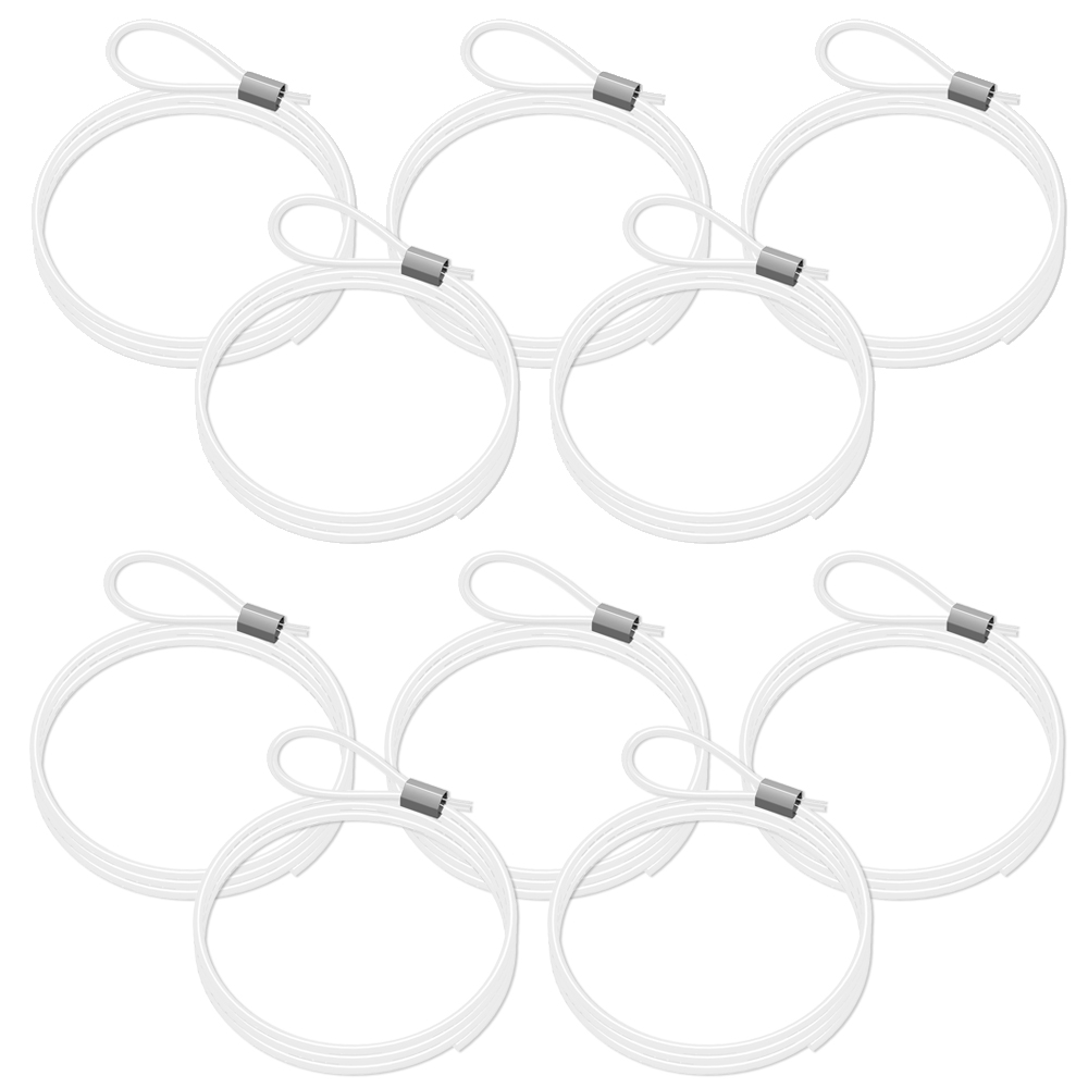 Lot de 10 câbles perlon Twister - Câbles transparents pour accrochage et affichage suspendu
