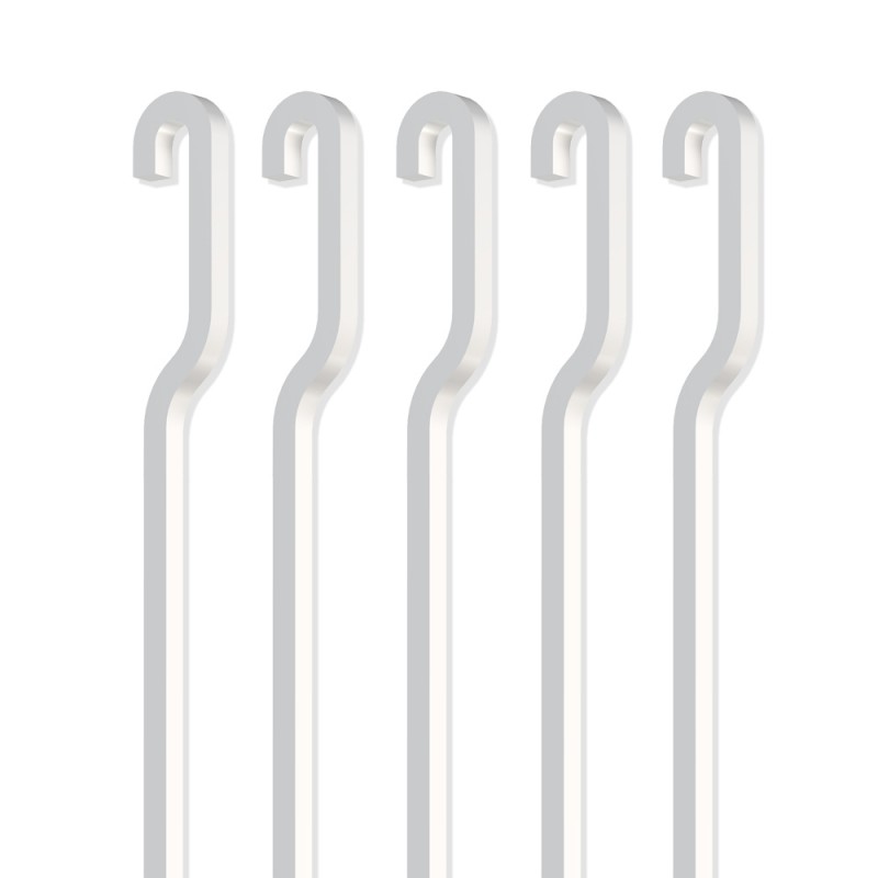 Pack 5 tiges 200 cm ACIER blanc 4x4 mm en S pour cimaise