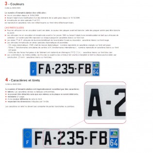 3 plaques d'immatriculation Plexi Premium homologuées SIV 520 x 110 mm