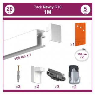 1 mètre Blanc mat : Pack complet cimaise Newly R10