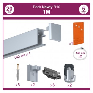 50 mètres Aluminium : Pack complet cimaise Newly R10