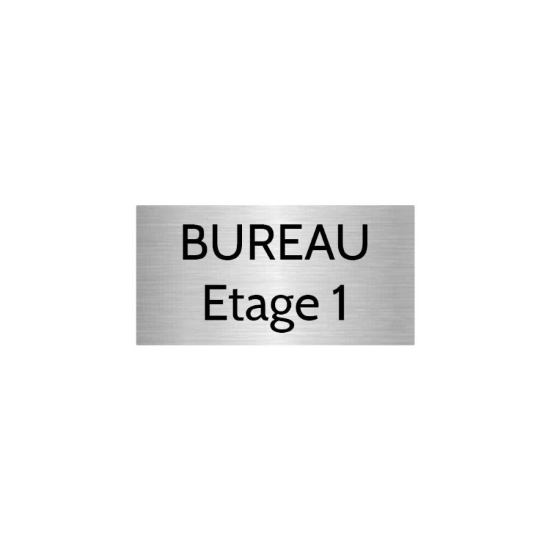 Plaque de porte gravée sur 1 à 2 lignes couleur gris argent lettres noires - Format rectangle 75 x 150 mm Plaque de porte gravée sur 1 à 2 lignes couleur gris argent lettres noires - Format rectangle 75 x 150 mm