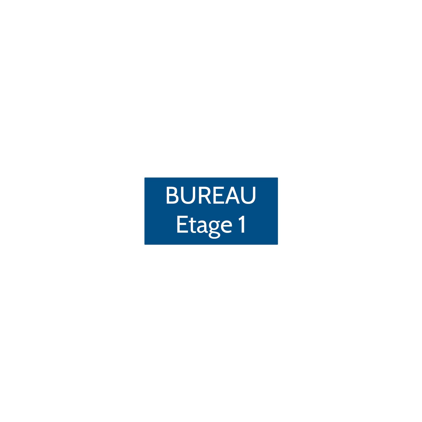 Plaque de porte gravée sur 1 à 2 lignes couleur bleue lettres blanches - Format rectangle 75 x 150 mm