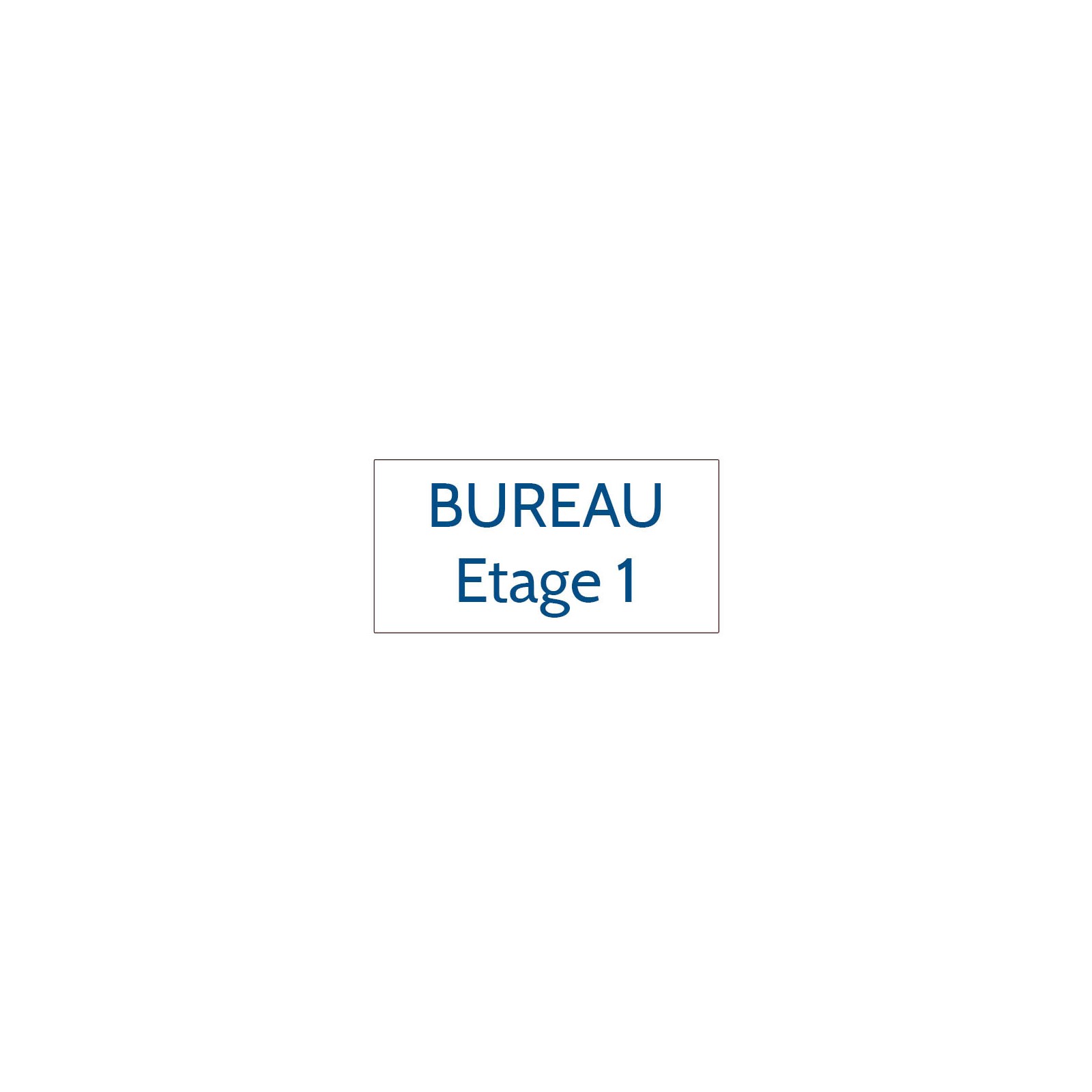 Plaque de porte gravée sur 1 à 2 lignes couleur blanche lettres bleues - Format rectangle 75 x 150 mm