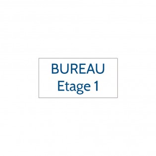 Plaque de porte gravée sur 1 à 2 lignes couleur blanche lettres bleues - Format rectangle 75 x 150 mm