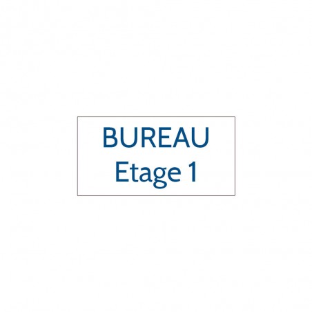 Plaque de porte gravée sur 1 à 2 lignes couleur blanche lettres bleues - Format rectangle 75 x 150 mm