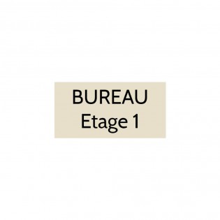 Plaque de porte gravée sur 1 à 2 lignes couleur beige lettres noires - Format rectangle 75 x 150 mm