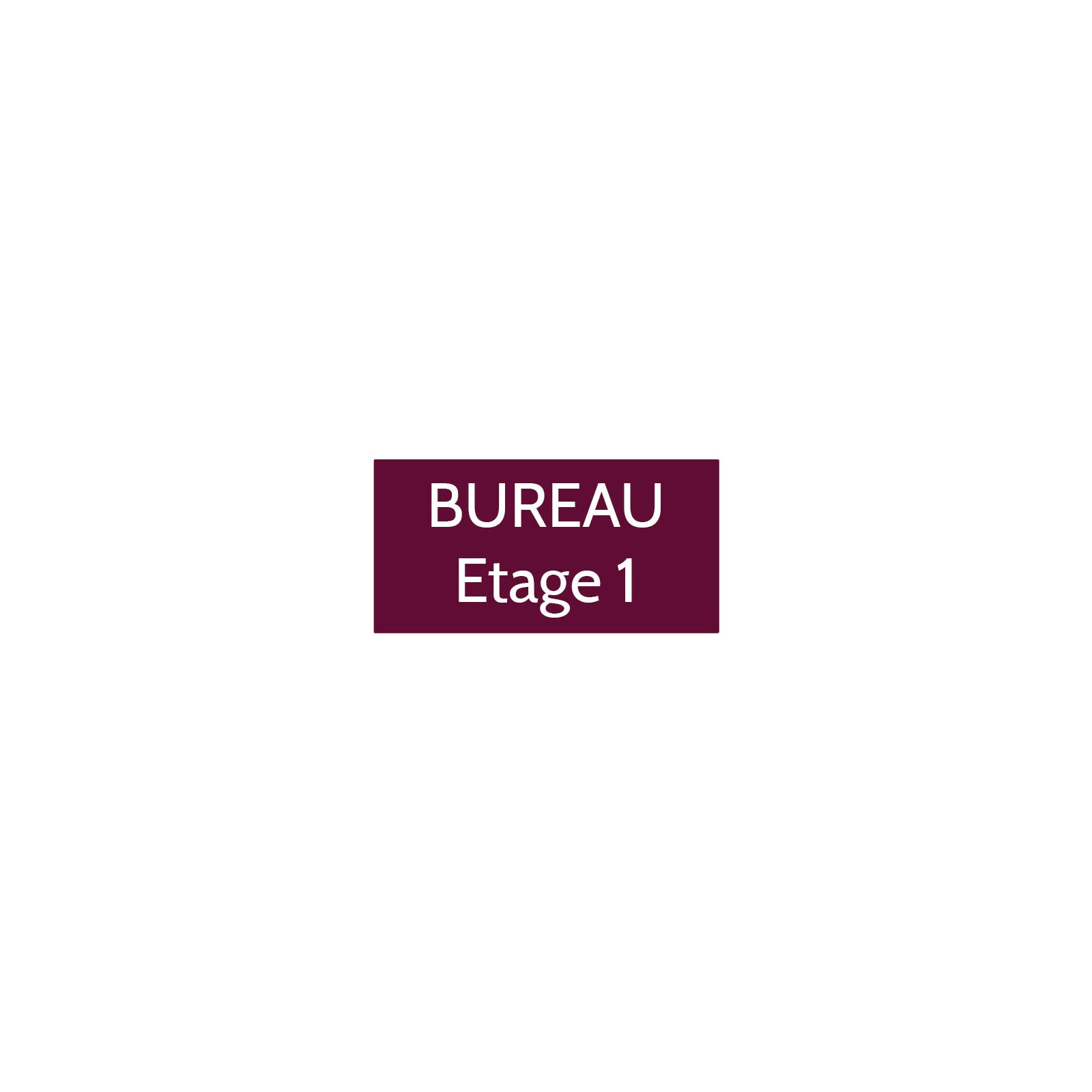 Plaque de porte gravée sur 1 à 2 lignes couleur bordeaux lettres blanches - Format rectangle 75 x 150 mm