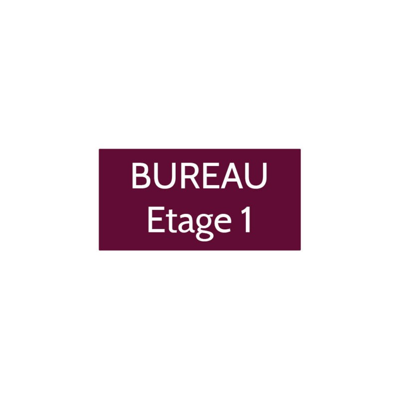 Plaque de porte gravée sur 1 à 2 lignes couleur bordeaux lettres blanches - Format rectangle 75 x 150 mm Plaque de porte gravée sur 1 à 2 lignes couleur bordeaux lettres blanches - Format rectangle 75 x 150 mm