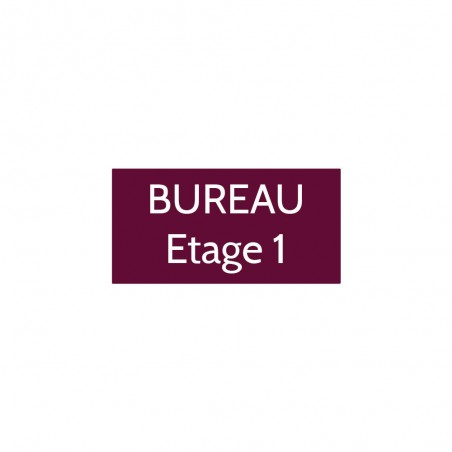 Plaque de porte gravée sur 1 à 2 lignes couleur bordeaux lettres blanches - Format rectangle 75 x 150 mm