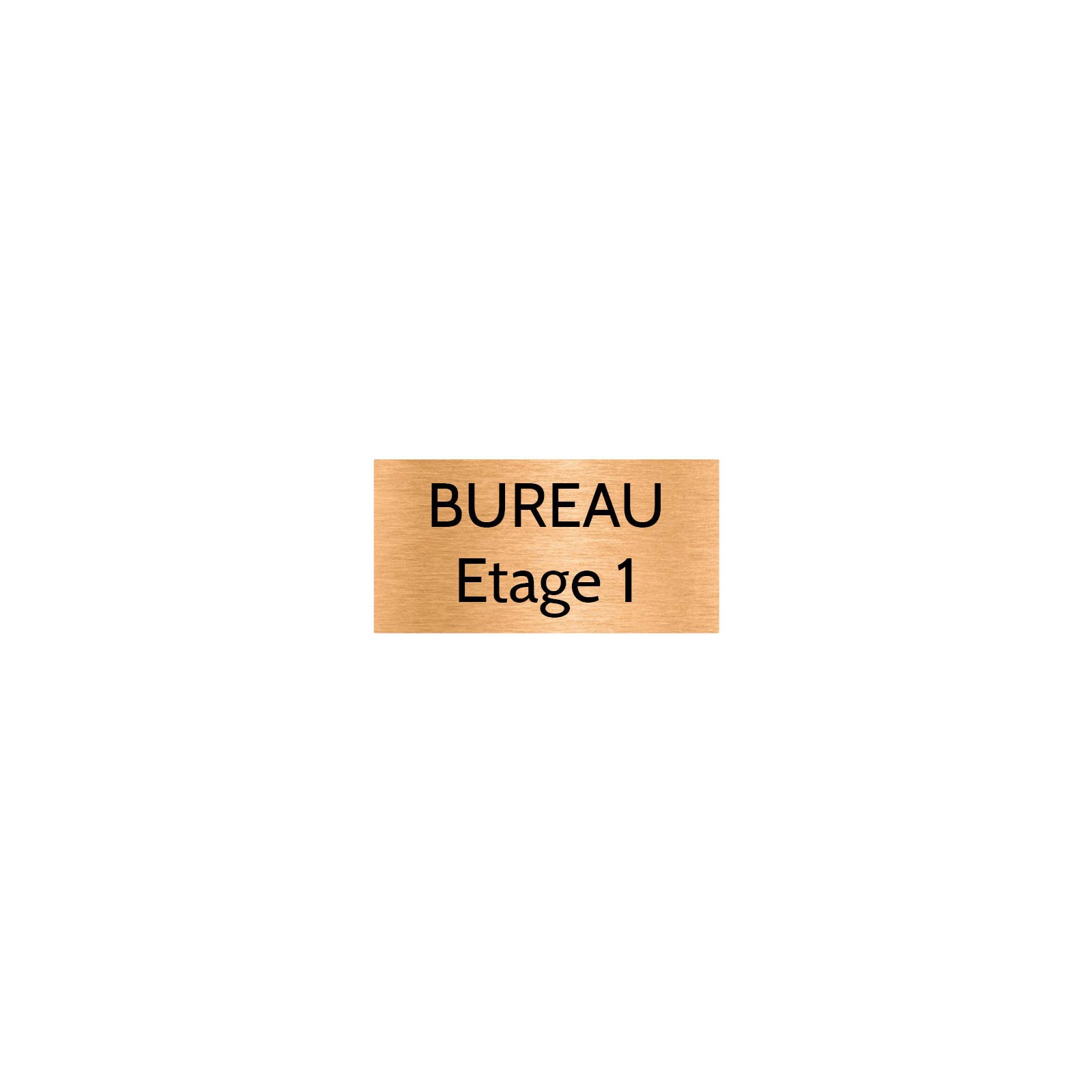 Plaque de porte gravée sur 1 à 2 lignes couleur cuivre lettres noires - Format rectangle 75 x 150 mm