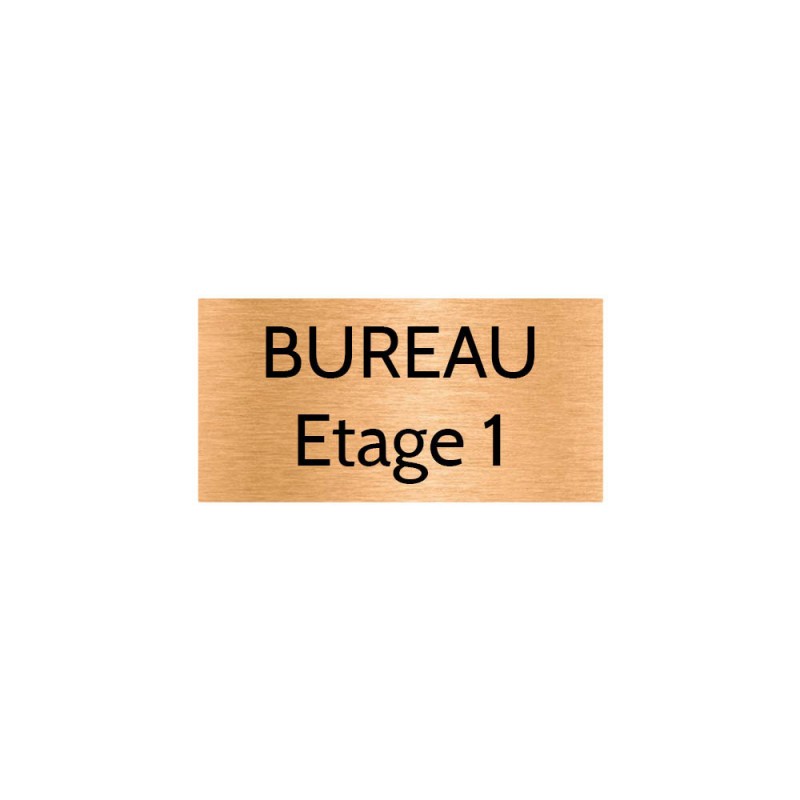 Plaque de porte gravée sur 1 à 2 lignes couleur cuivre lettres noires - Format rectangle 75 x 150 mm Plaque de porte gravée sur 1 à 2 lignes couleur cuivre lettres noires - Format rectangle 75 x 150 mm