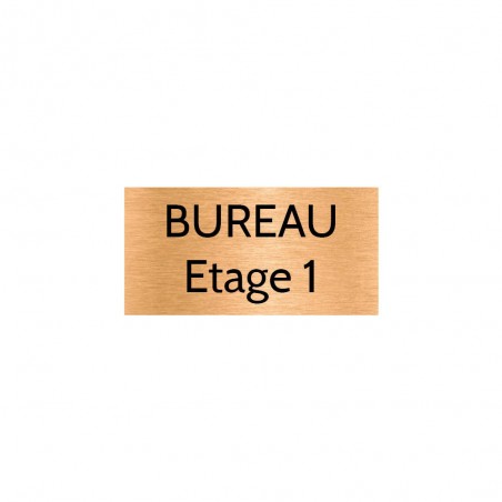 Plaque de porte gravée sur 1 à 2 lignes couleur cuivre lettres noires - Format rectangle 75 x 150 mm